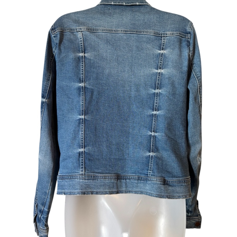 Max Jeans Blue Jean Jacket with Neutral Embroidery   LARGE        #X - Picture 7 of 8